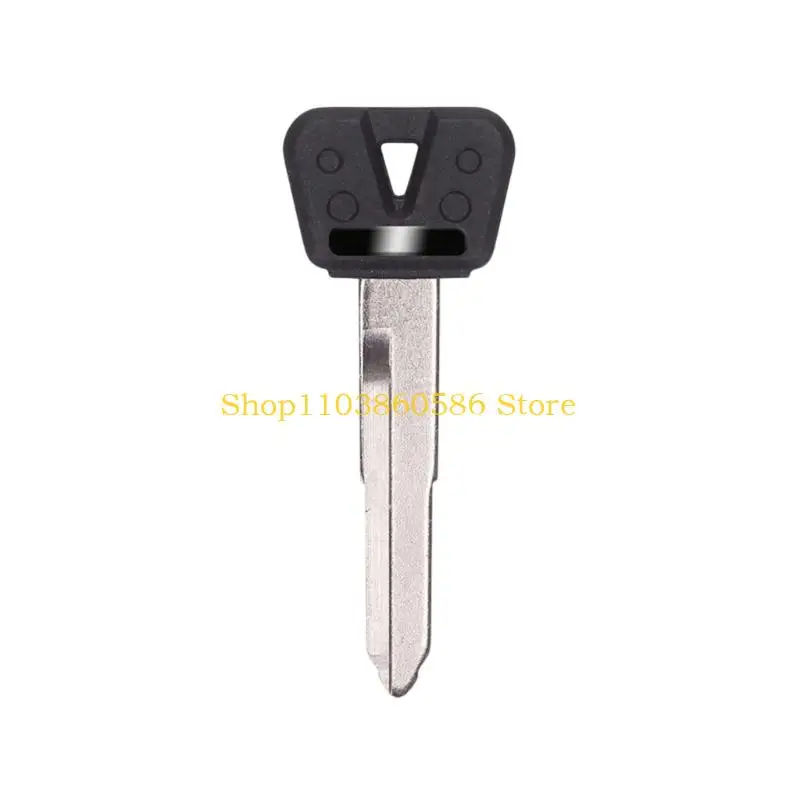242A Spare Motorcycle Key Blank for Locksmith Copy Service, No Chip or Remote, Black Molded Head, Metal Blade for Backup