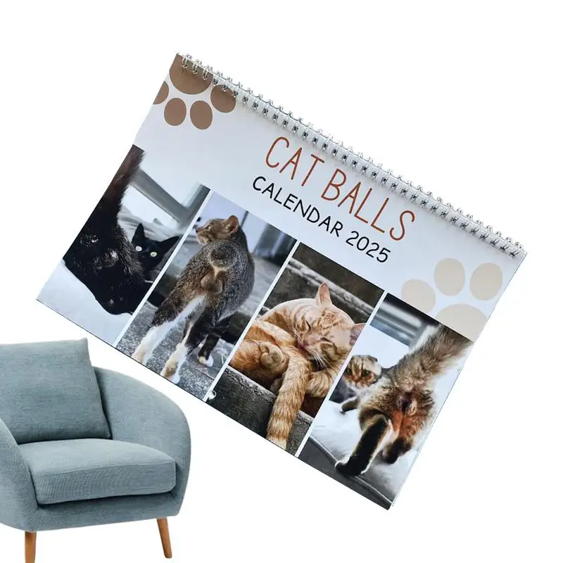 2025 Cat Wall Calendar 12 Months Calendar Cute And Aesthetic Decoration Cat Balls Calendar For Organizing & Planning