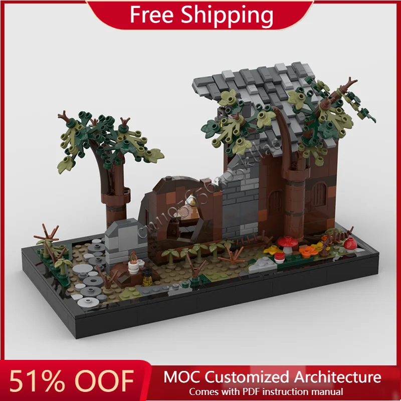 552 個 MOC オールドハウスビルディングブロックレトロ建築モデルディスプレイおもちゃ子供のための教育 DIY 組み立て人気の誕生日ギフト