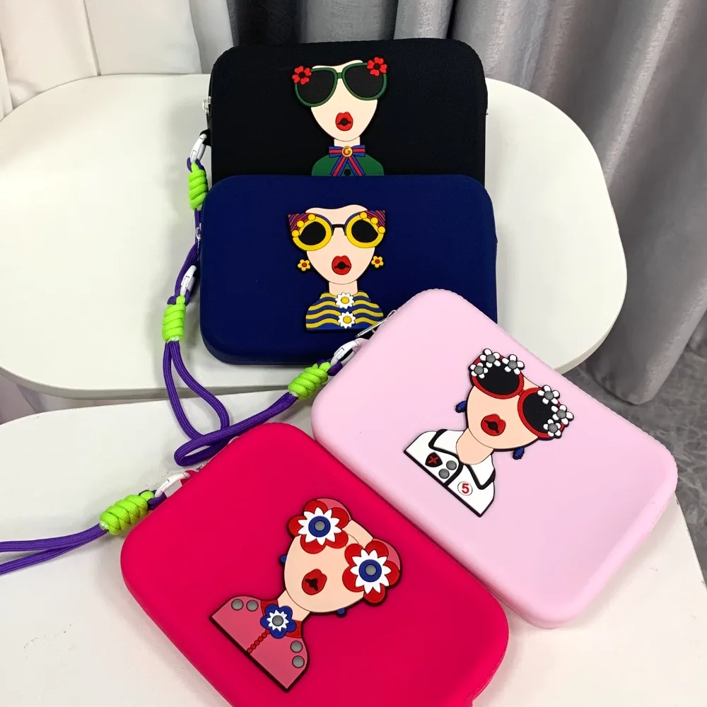 

Eyewear Bag Anti-lost Silicone Wrist Wallet Lightweight Sewn Modern Lady Storage Bag Ethnic Style Simple Zipper Soft Case Women