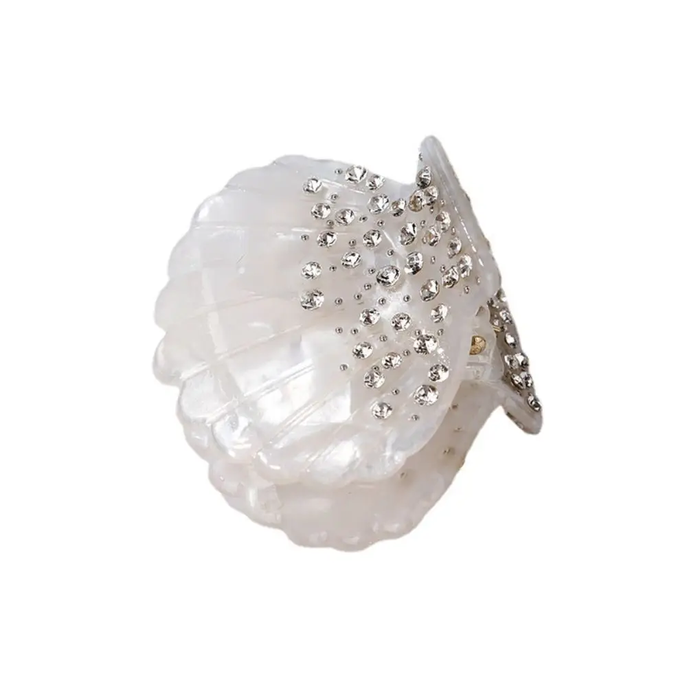 Vintage Rhonestone Shell Haar Klaue Koreanischen Stil Acryl Shell Krabben Clip Haar Clip Kopfbedeckung Shell Form Klaue Clip Mädchen