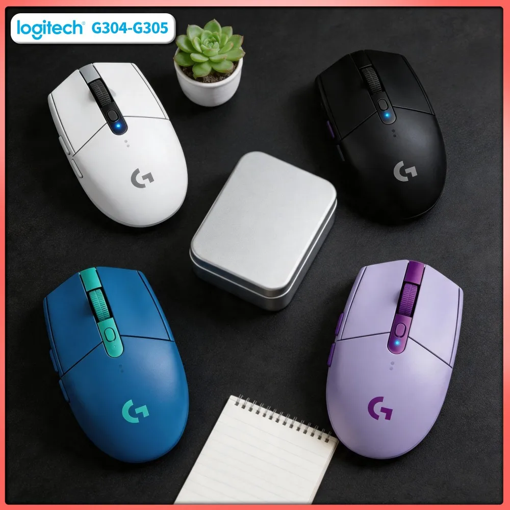 Logitech G304 LIGHTSPEED Wireless Mouse 12000 DPI HERO Sensor 1ms Latency 250hr Battery Durable Body Shell