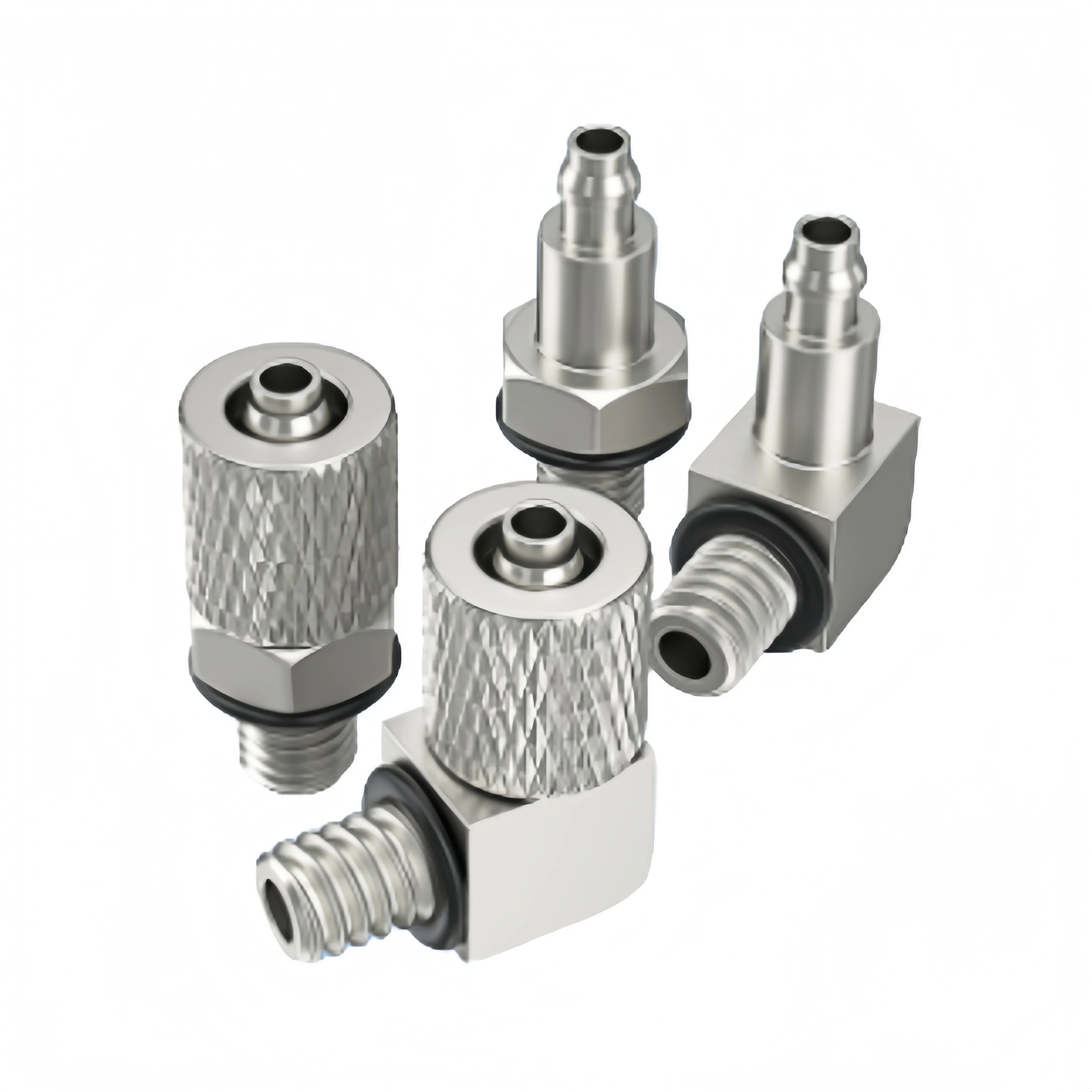 PC Quick Connect Fittings, 3-6MM Micro Barbed Hose Connector, M3 M4 M5 M6 Straight Elbow Air Tubing Joint for Pneumatic Tools