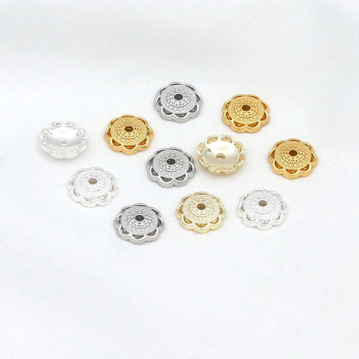 10/20/30pcs 18K Gold Plated Bead Caps For Jewelry Caps For Beads DIY Jewelry Making Supplies Flower Cap DIY Bracelet Accessories