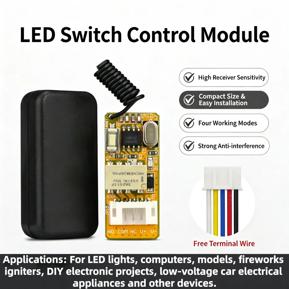Multi-channel RF remote control switch DC3.5V-12V receiving module, for remote control of toys, models and DIY lighting fixtures