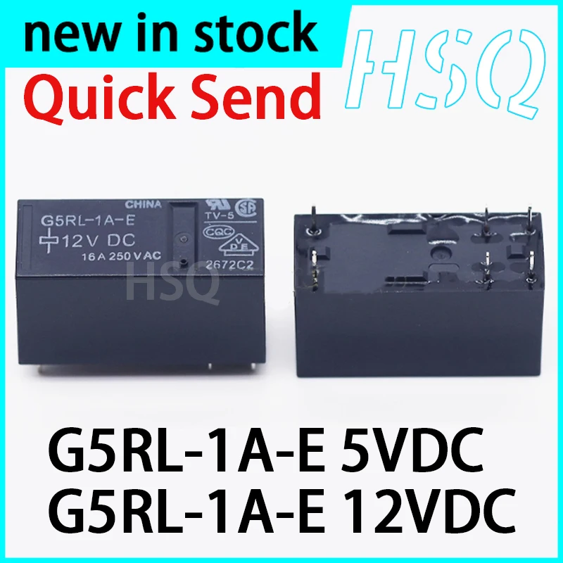 2PCS New G5RL-1A-E 5VDC 12VDC 6-pin 16A Relay