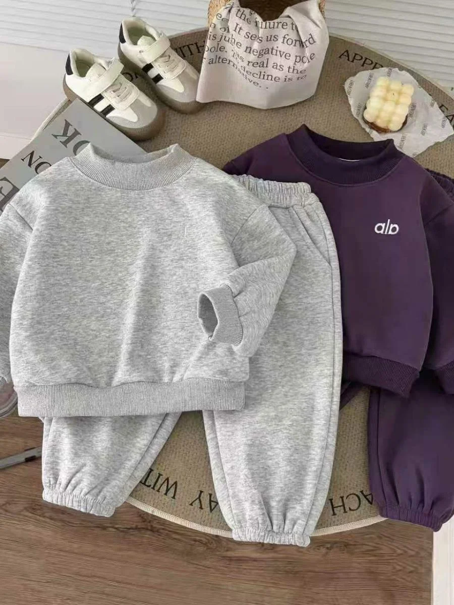 

Детский комплект Thiened Fce, удобная домашняя одежда, толстовка с капюшоном и брюки для мальчиков, костюм из двух предметов, осенне-зимняя теплая повседневная спортивная одежда