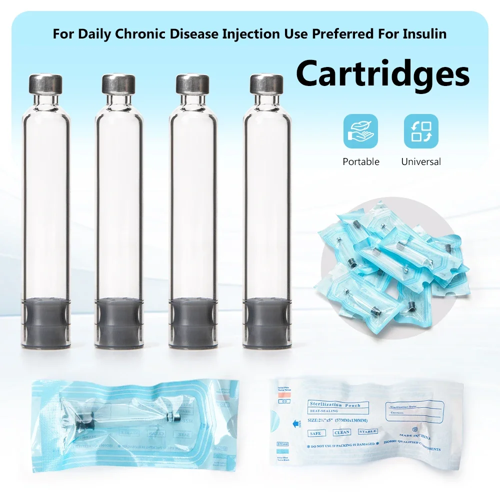 Sterile Insulin Cartridges 3ml Cassette Bottle for Insulin Injection Pen Individual Packaging Medical Aesthetic 1/10/20/50/100Pc