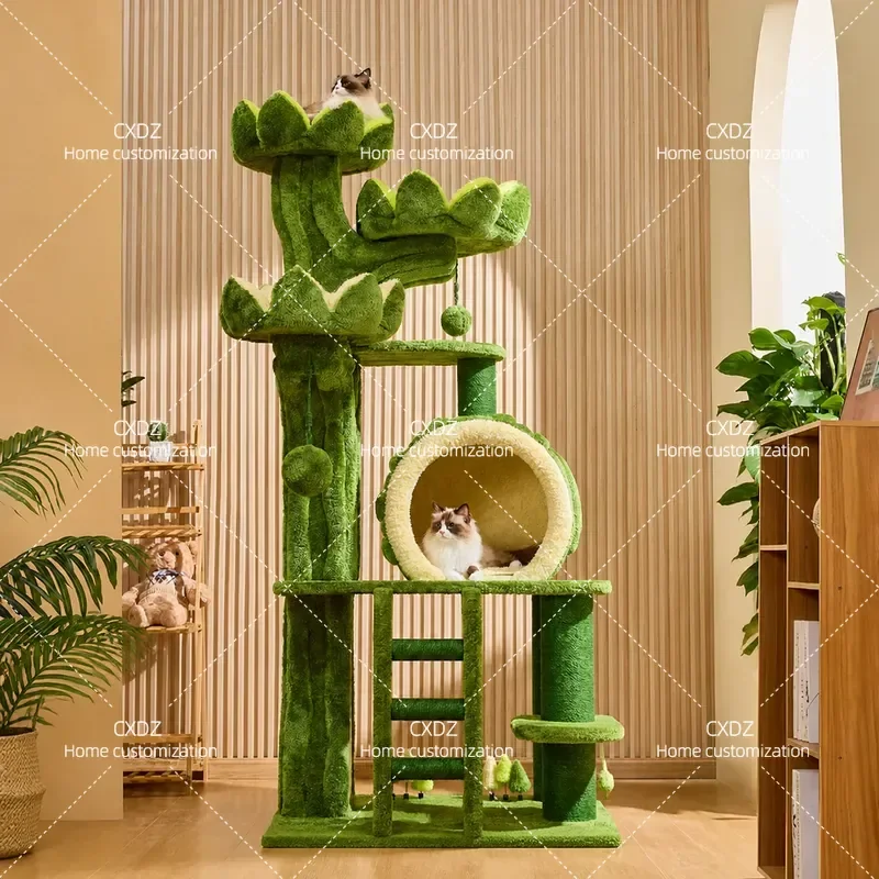 Large Cat Climbing Frame Multi Level Cat Tree Tower with Scratching Posts and Perches for Big Cats Indoor Activity Furniture