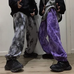 Calça tie dye harém masculina, moletom masculino de cintura alta, calça casual solta, Harajuku, Y2K, primavera, outono