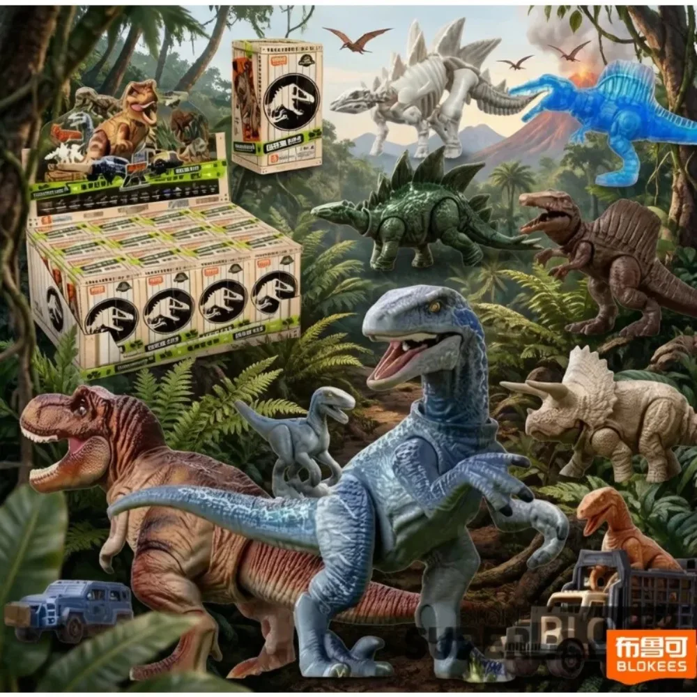 In stock BLOKEES Spliced ​​Nature Series GV01 12Pcs-Jurassic World Dinosaur Model Toy Movable Toy Gift Suitable for Collectors