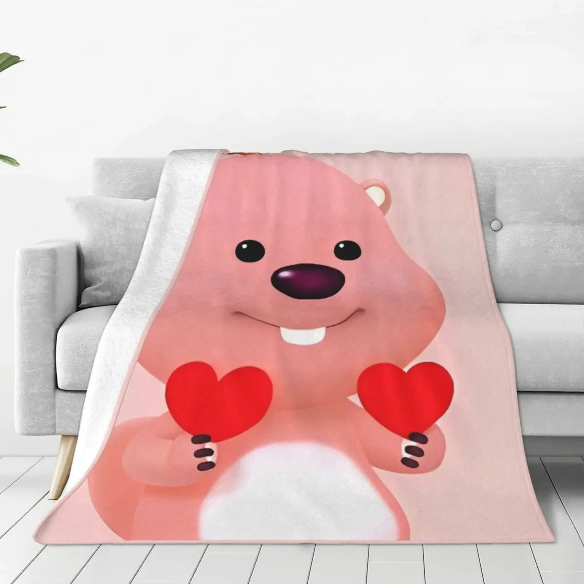 Korea Zanmang Loopy Flannel Blanket Winter Warm Soft Throw Blanket for Kids Home Decor Fashion Bedspread Sofa Bed Cover