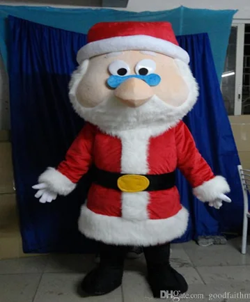 Papai Noel Mascot Costume para Adulto, Vestido extravagante dos desenhos animados, Pelúcia, Novo, Halloween, Natal, Mascote