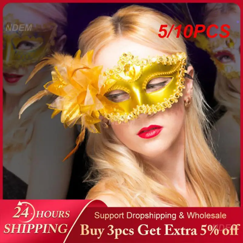 5/10PCS Party Mask Fashion And Luxury Abs Party Party Supplies Half Face Mask Simple And Comfortable 35 Grams Dance Mask