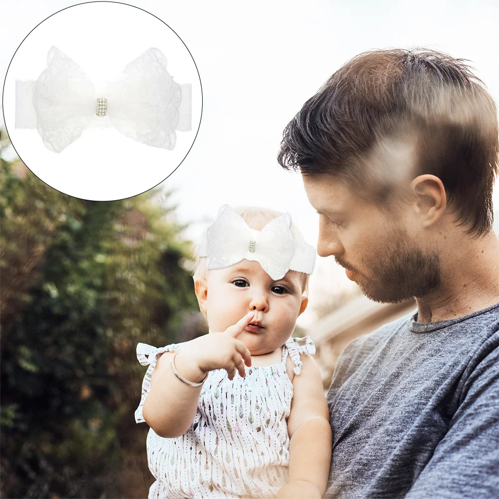 

Baby Bow Headband Lace Bow Infant Hairband Photography Props Pearl Rhinestone Hair Accessories Baby Headband Infant Headdress