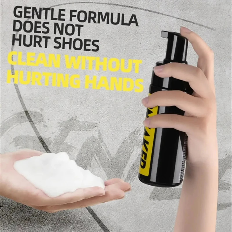 مجموعة أدوات تنظيف رغوة الأحذية الرياضية، رذاذ التنظيف الجاف للجلود من جلد الغزال Nubuck، مجموعة العناية بالأحذية البيضاء، منظف الفقاعات