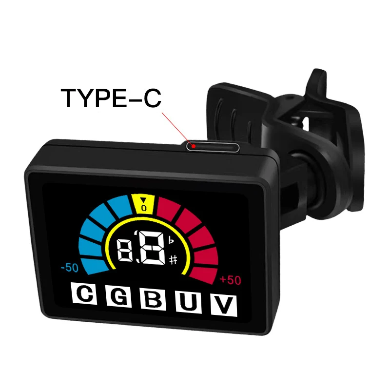 Accessories Clip-on Guitar Tuner Micro Headstock USB Charging Tuner Tuner for Acoustic Electric Guitar Bass Mandolin Ukelele