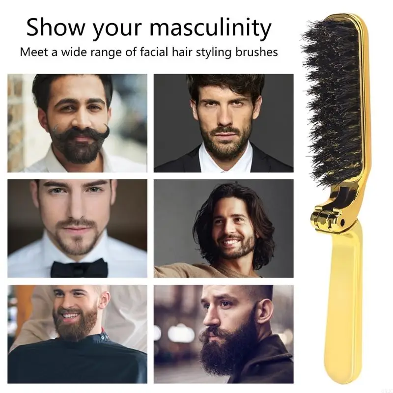 

652C щетина для бороды, мужская помазок для бритья, складная карманная щетка для волос, щетка для усов, практичная щетка для для