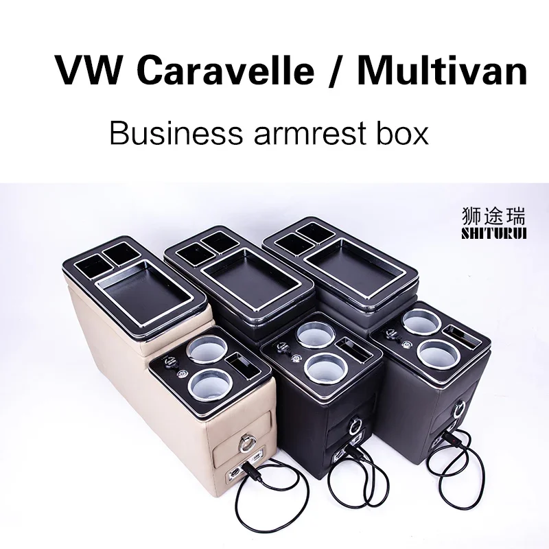 FOR V W Caravelle / Multivan T5 T6 T7 row front railing box set general business armrest central store  Business car Mobile