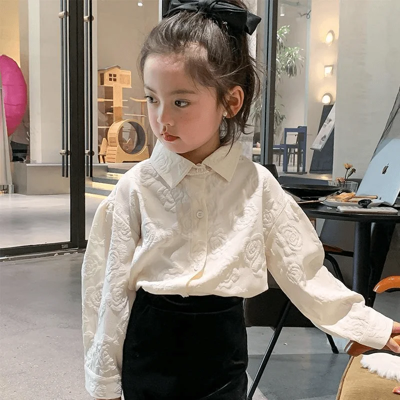 Fashion Baby Girl Shirt Infant Toddler Child Flower Tops Spring Autumn Summer Long Sleeve Blousers Casual Baby Clothes 1-10Y