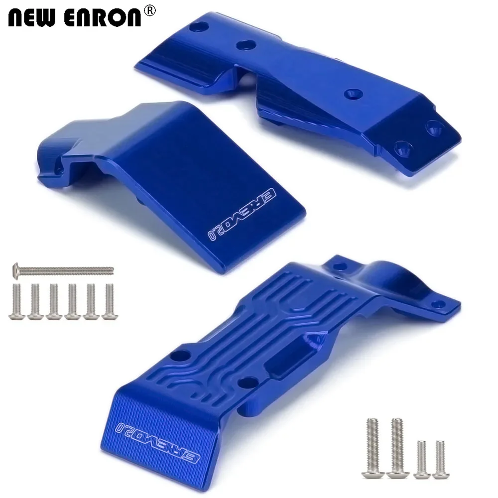 NEW ENRON 1Set Aluminum Front & Rear Skid Plate #8637 Upgrade Parts FOR RC TRAXXAS 1/10 E-Revo 2.0 VXL 86086-4 Car accessories