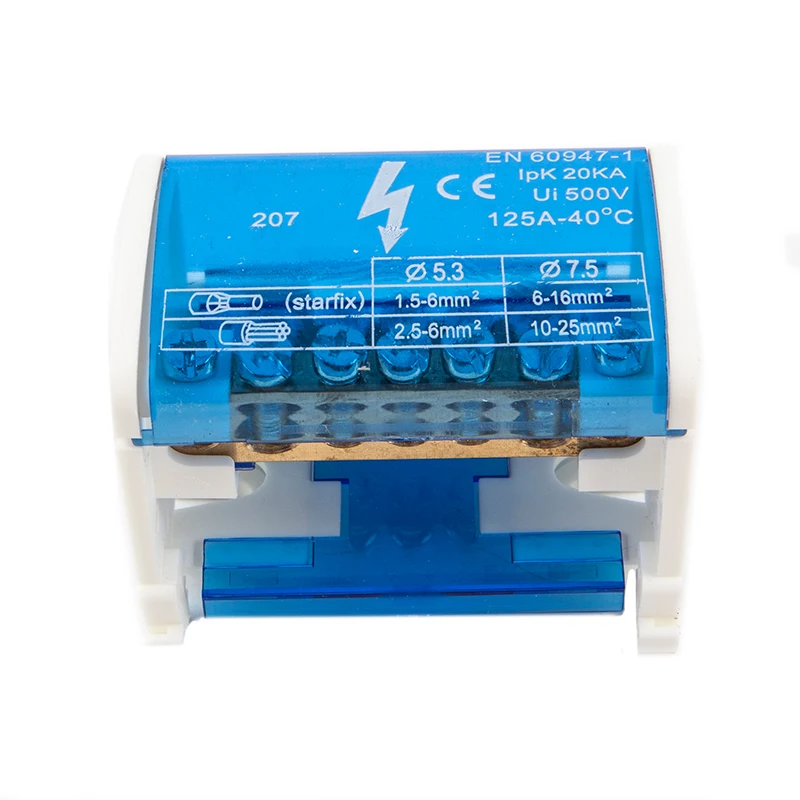 Din Rail Terminal Block WKH207 Power Distribution Box Modular Connection Block Modular Screw Terminal Block Wire Junction Box