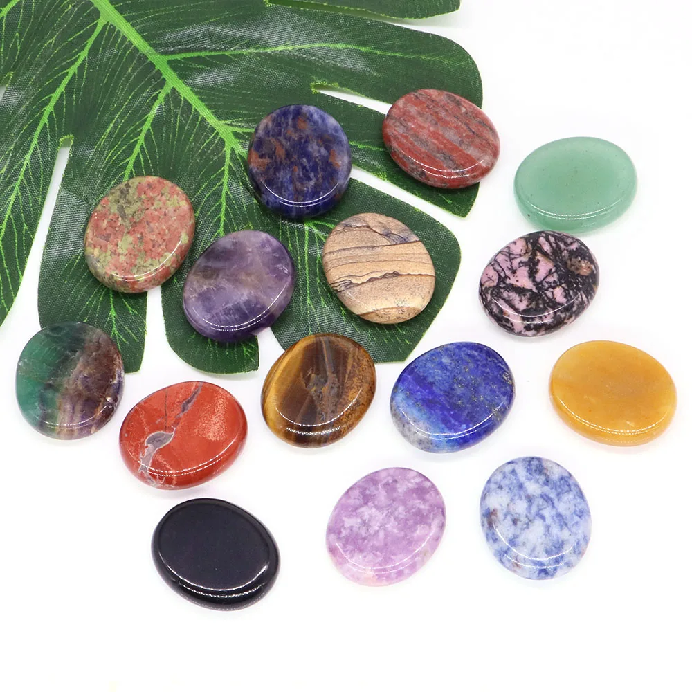 30mm Mini Oval Thumb Flake Energy Pocket Worry Stone Natural Healing Chakra Crystals For Massage Meditation Divination Wholesale