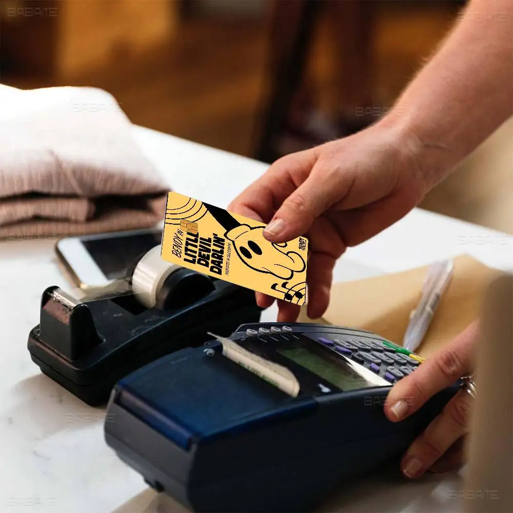 B-Bendy A-And The I-Ink M-Machine Fashion Matte Gold Silver Black Matte Film Skin Sticker Tape for Bank Credit Debit Card