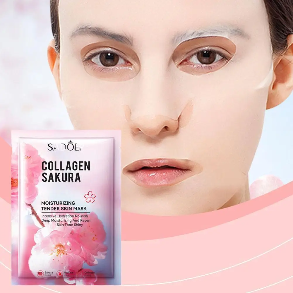 Sakura-mascarilla de colágeno hidratante Facial, Limpieza Profunda, eliminación de espinillas, cuidado Facial, embalaje Individual, nuevo, 2024