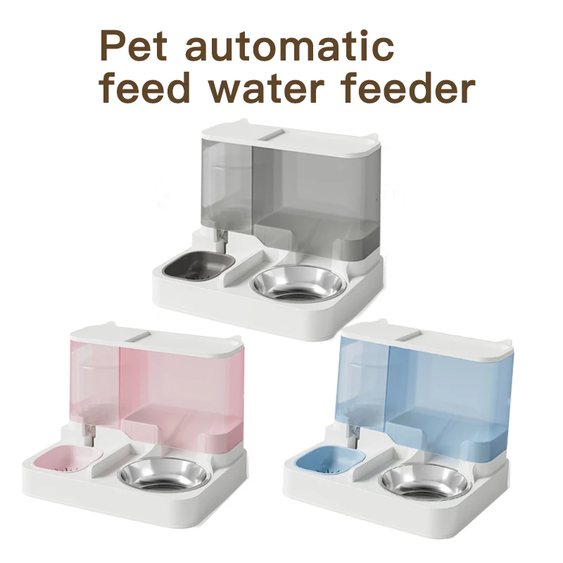

Cat automatic feeder water dispenser one machine, Cat Bowl stainless steel cat bowl cat dog feeder water dispenser