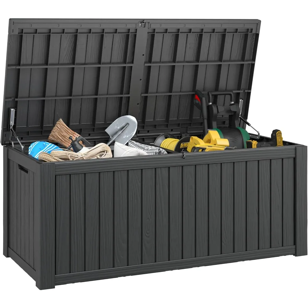 

Outdoor Storage Box, 180 Gallon Deck Box, Waterproof and UV Resistant Large Resin Storage Bin, Organization and Storage