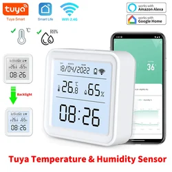 Tuya WIFI Smart Temperature sensore di umidità igrometro termometro retroilluminazione Smart Life Support Alexa Google Assistant