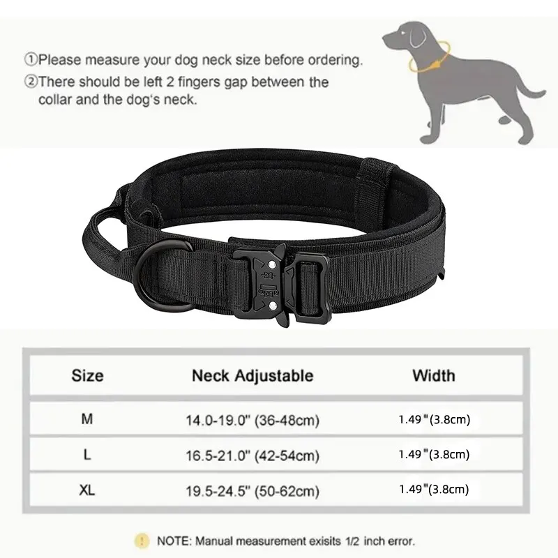 Tactical Dog Collar For Medium And Large Dogs: Suitable For All Breeds, Adjustable And Durable