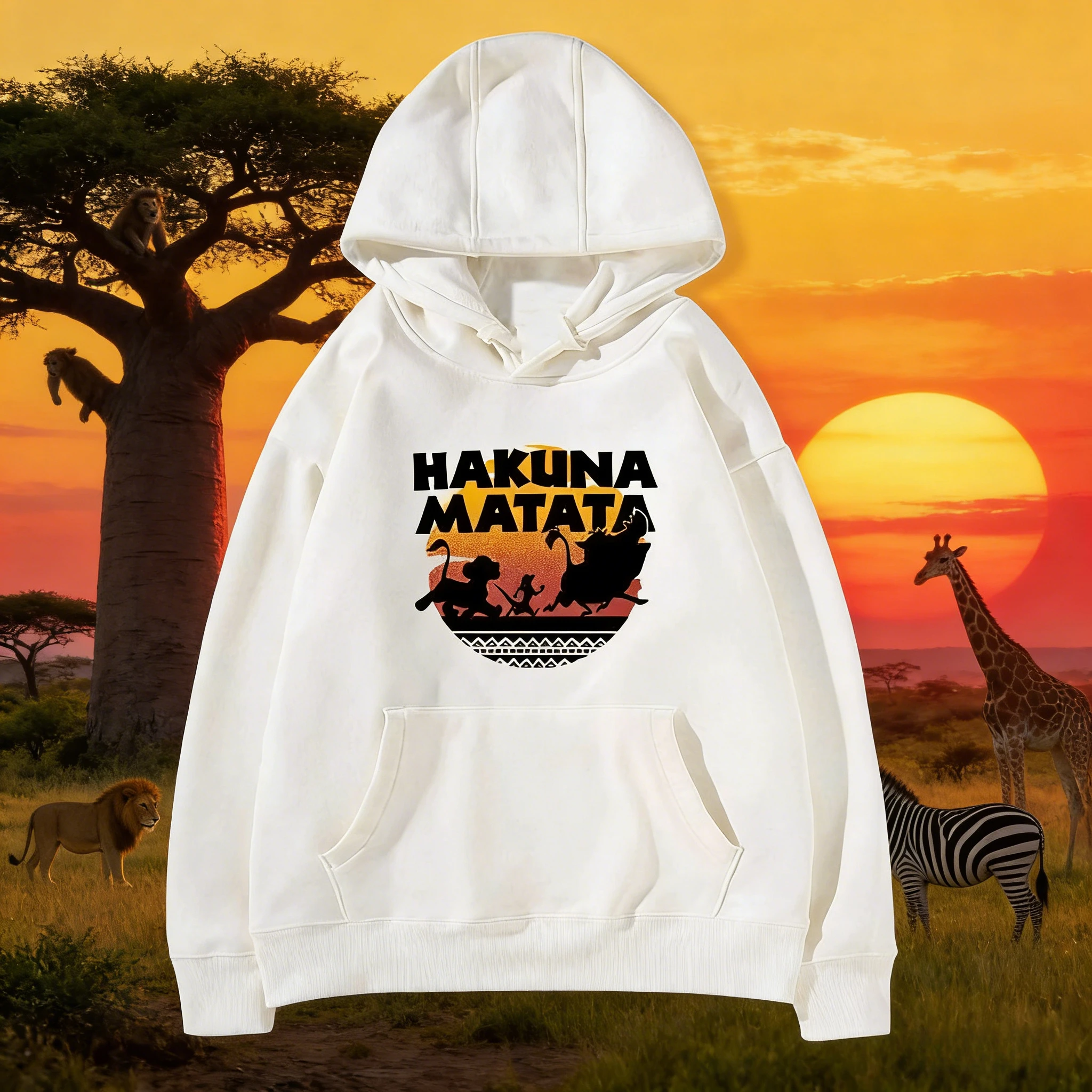 سويت شيرت ديزني ليون كينج بقلنسوة لخريف وشتاء 2025، سويت شيرت فضفاض كاجوال، هوديي للجنسين