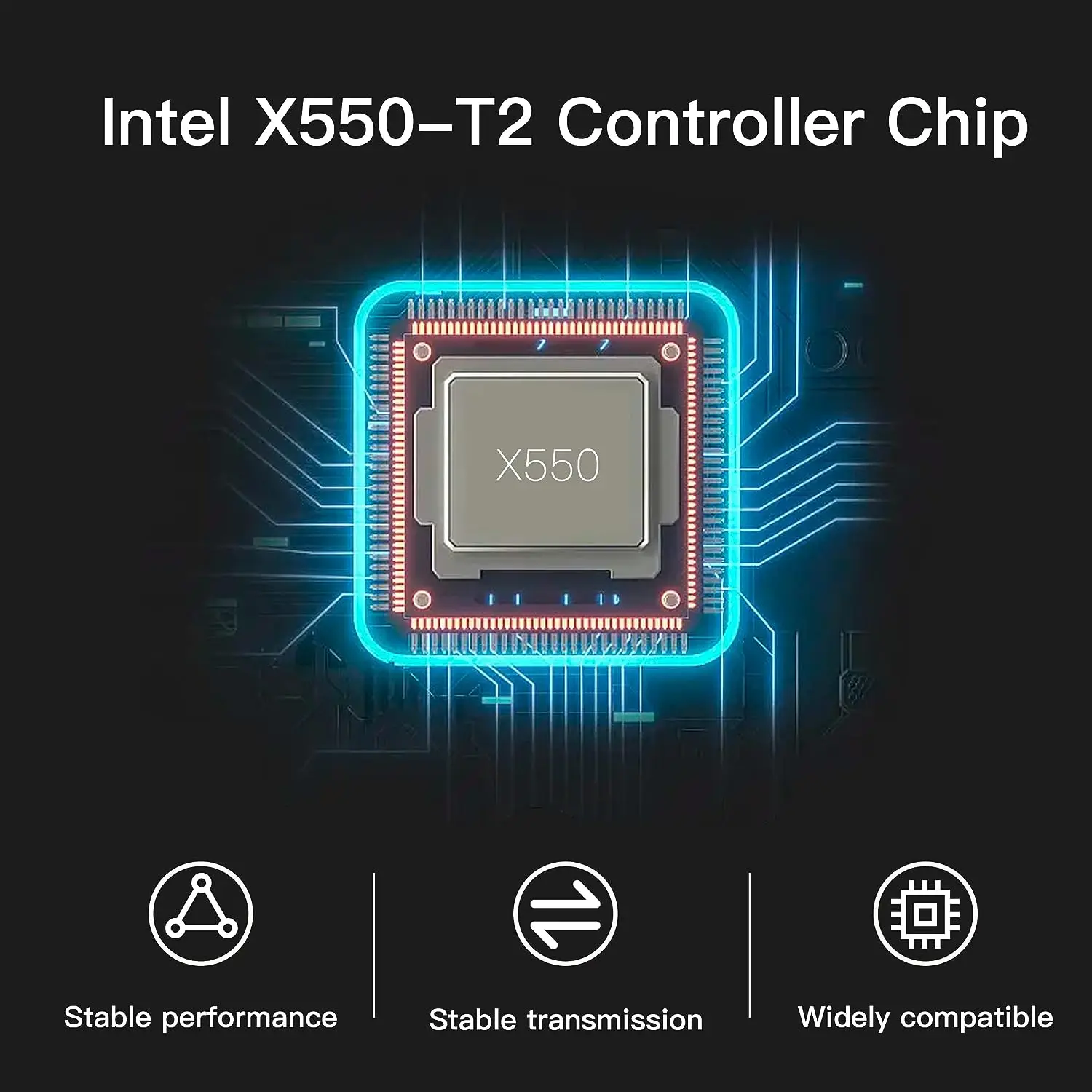 Dual Port 10GbE RJ-45 PCI-Express X4 Gigabit Ethernet Server Adapter Network Interface Controller Card Compare to Intel X550-T2