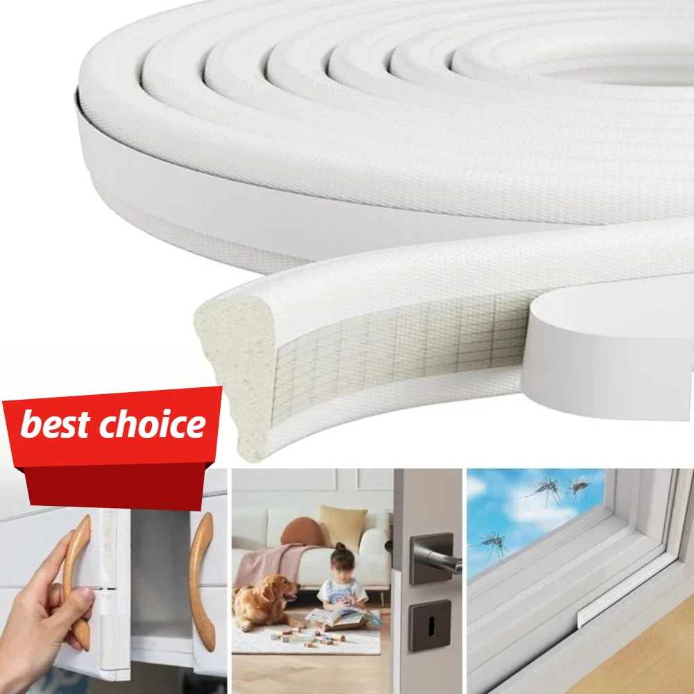 Self Adhesive Sealing Strip for Household Wedge Doors and Windows, High-Density Door Gap Filler, Silent Foam Tape Sealing