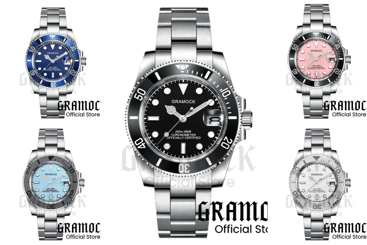 

Gramock Нержавеющая сталь 40 мм PT5000 DG2813 Miyota8215 Механические мужские часы Светящийся сапфир Дата Водонепроницаемые автоматические часы