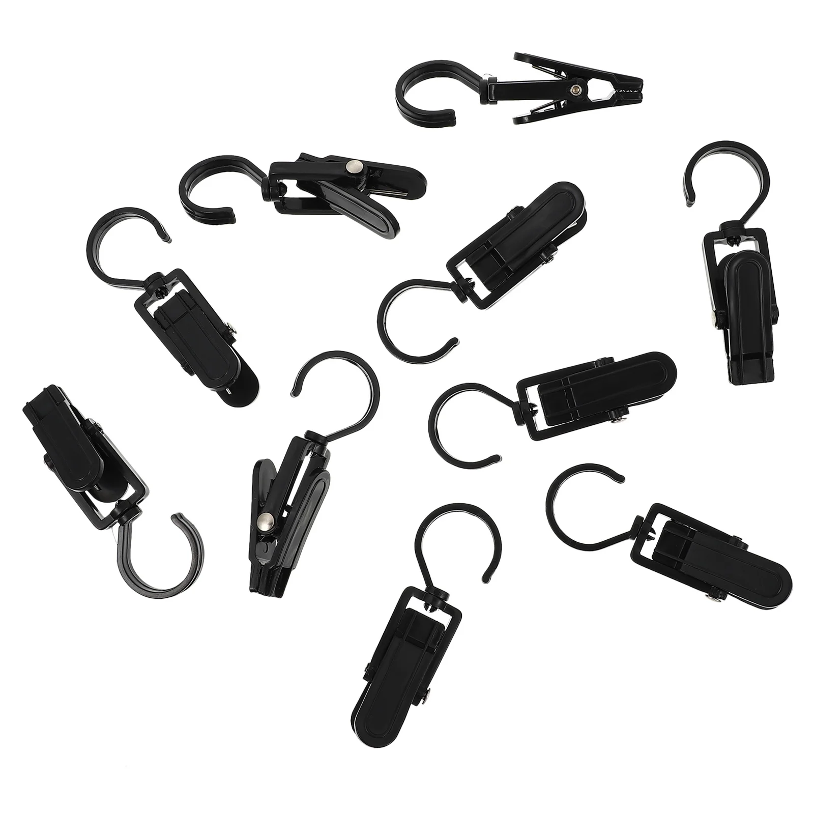 

10Pcs 360 Degree Rotatable Plastic Curtain Clamps for Heavy Curtains Towels Hats Wide Compatibility Home Office Use