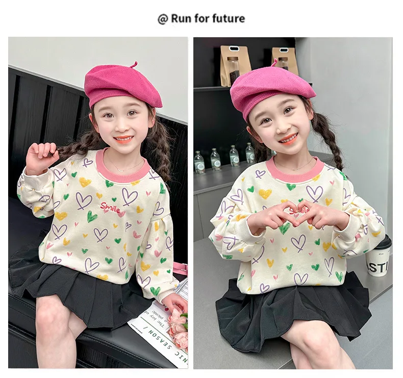Kinderkleidung 2026 Neue Herbst-Sweatshirts Niedliche Kleinkind-Mädchenkleidung Baumwolle Kinder-Oberteil Oberbekleidung 1-8 Jahre – Detail 12