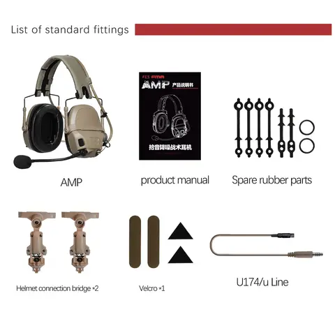 KRYDEX Tactical FCS AMP Headset Med Mikrofon Taktik Kommunikation Brusreducerande Utrustning Headsettillbehör 10 best sales förstärkare för headset - №2