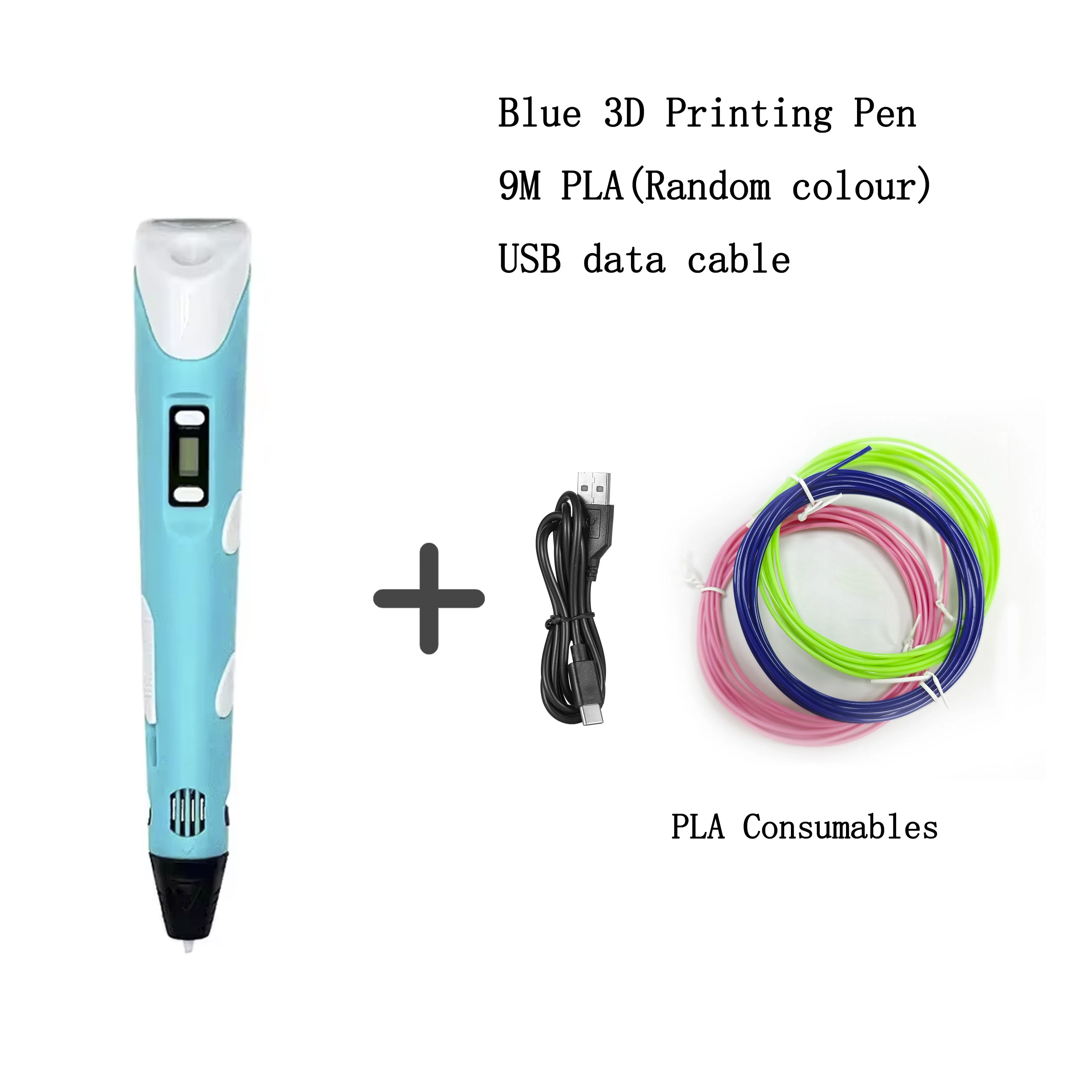 Neue Generation LED Display Elektronische 9M PLA 3D Druck Stift Dreidimensionale Graffiti Malerei Werkzeug kinder Geburtstag Geschenk