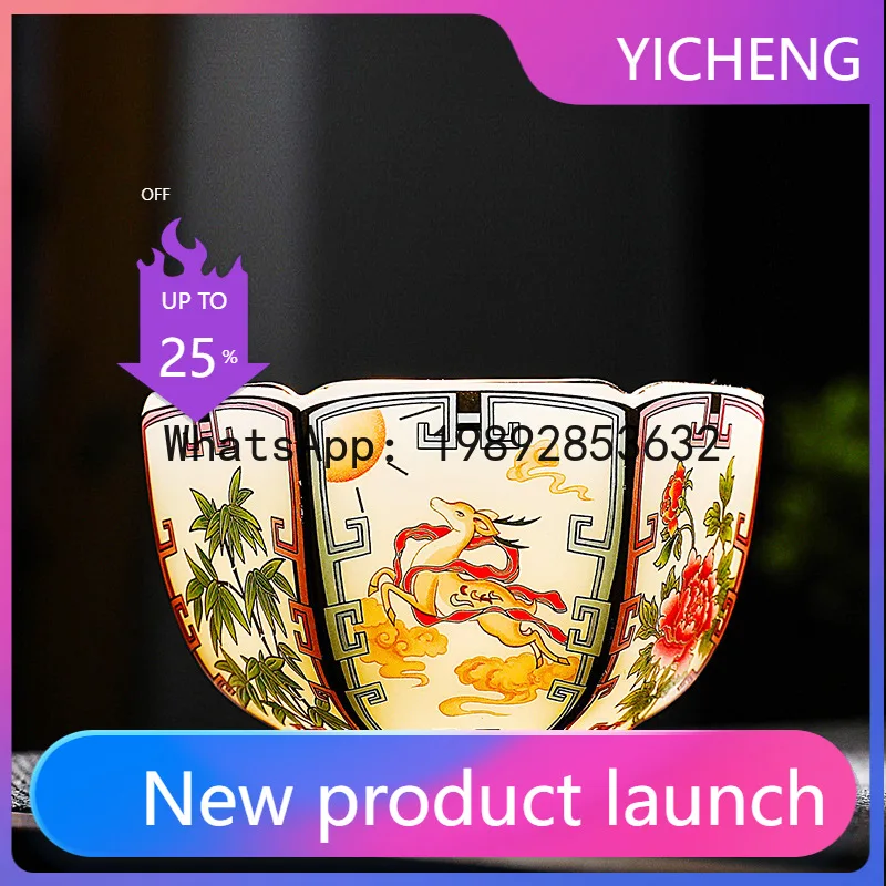

Hys master cup special men's and women's cups six-sided tea cups ceramic kung fu tea cups single cup
