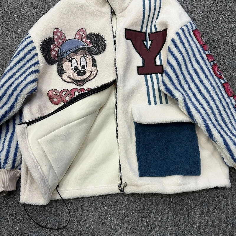 2025 Autumn Winter New Cartoon Furry Zipper Sweatshirt Jacket Ladies Loose Casual Age-Reducing Versatile Mid-Length Top Hoodies