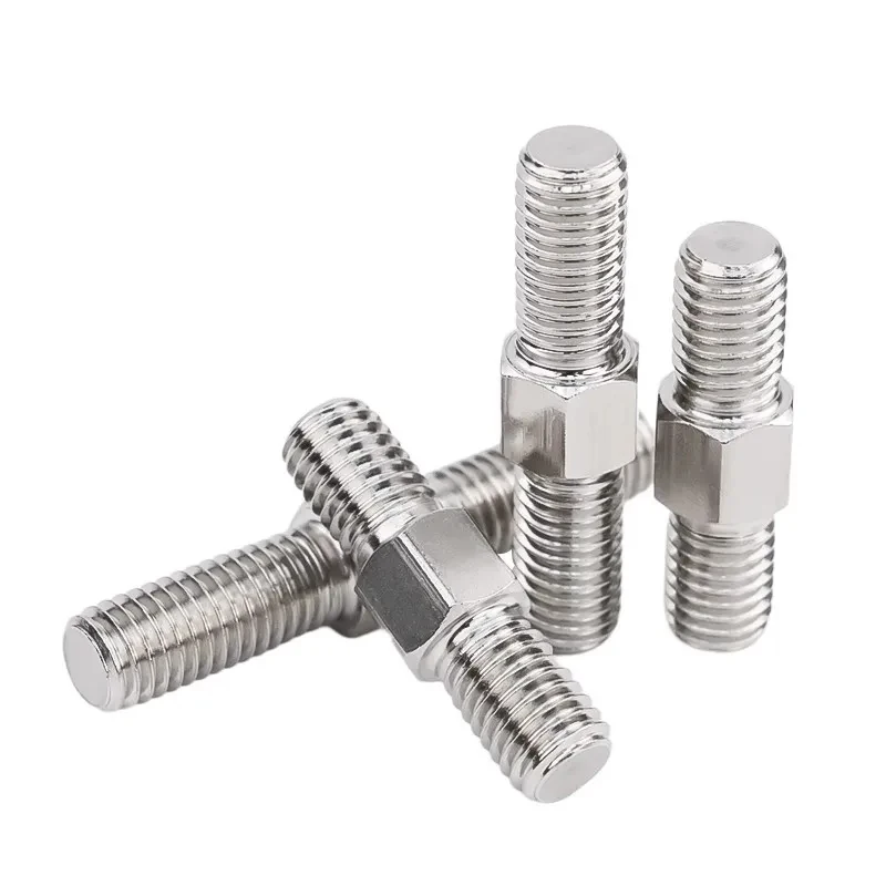 304 Stainless Steel Dual Threaded Rod M3 To M16 / Left Right Hand Thread Double End Screws With Lock Nuts - Reversible Threaded