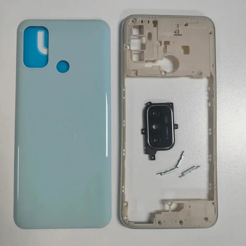 

Чехол для OPPO A53S A53 4G CPH2127 2131 2135 2139, задний корпус, средняя рамка, запасные части