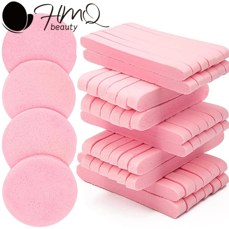 12Pcs/Bag Compress Face Wash Puff Natural Wood Pulp Sponges Reusable Face Powder Puff Makeup Cleansing Cotton Pad Beauty Tools