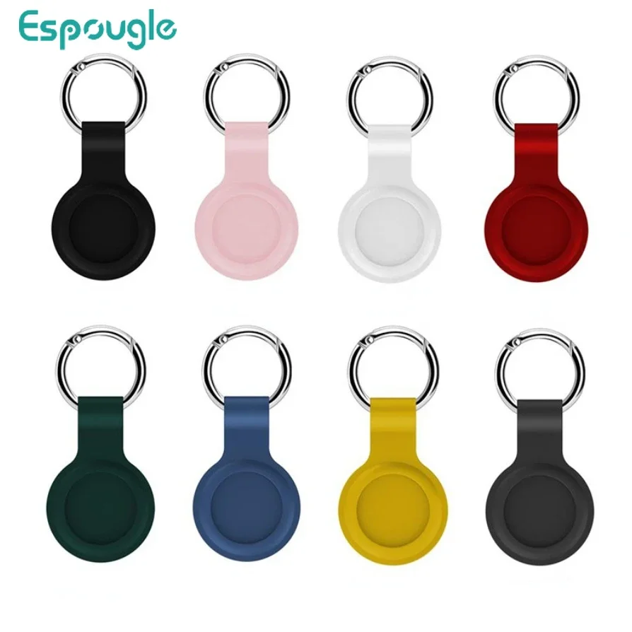 300pcs For Air Tags Silicone Protector Cover With Keychain For Airtags Shockproof  Anti-Fall Silicone Protective Case Shell