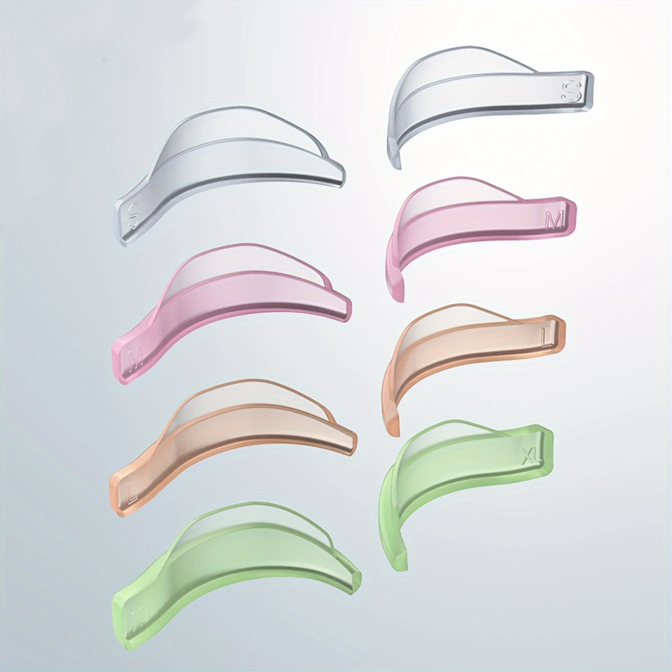 4 Pairs Lash Lift Silicone Pads, Jelly Style Self-Adhesive Eyelash Perming Molds Tool Set
