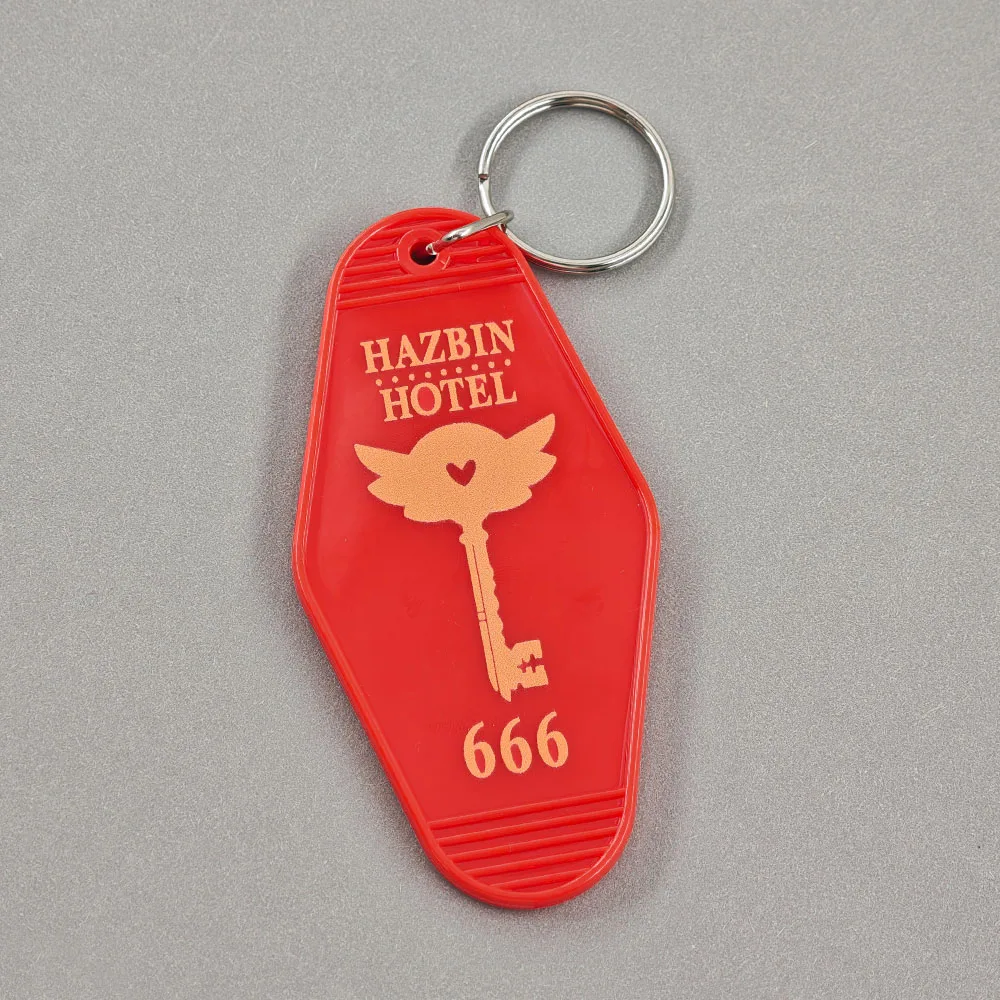Hhazbin Motel Schlüsselanhänger, Hell Pentagram Motel Schlüsselanhänger 666 Lucifer Acryl Schlüsselring, Fandom Rucksack Auto Anhänger, Geschenk für Fans – Detail 8