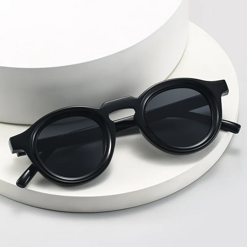 Retro Round Small Frame Sunglasses Driving Fishing Glasses with UV400 Protection for Unisex